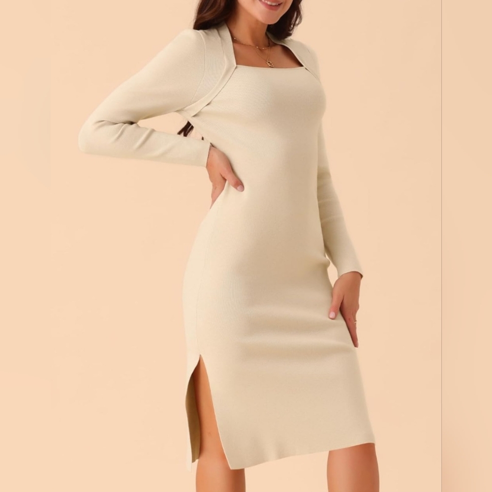 NWT Seta T long sleeve sweater dress Apricot color size XL - Picture 2 of 4
